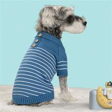 Striped Warm Sweater For Small/Medium Dogs & Cats, Suitable For Schnauzer, Poodle, Autumn/Winter - Red and White - View 13