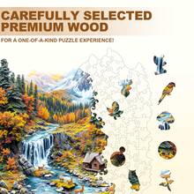 1 件秋季仙境不对称形状木制拼图玩具，独特的派对游戏礼物，装饰艺术拼图，桌面魔术拼图，创意儿童益智拼图，节日礼物，成人木制拼图，圣诞礼物，返校礼物，生日礼物（2D 拼图） - 彩色 - 查看 5