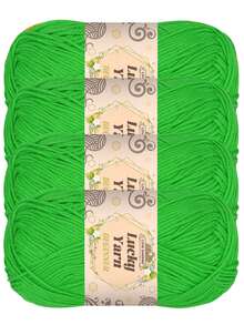 4 件套精致腈纶纱线套装 - 4 层柔软针织和钩针用品，非常适合制作毛毯、衣服、手提袋、拖鞋 - 多色，每件 50 克，手工艺必需品 | 柔和纱线套装 | 多用途 - 彩色 - 查看 7