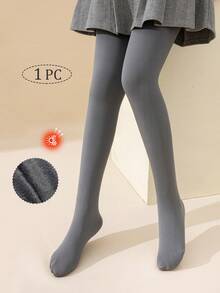 3/2/1 Pairs Girls Kids Children Leggings, Skin Tone, Khaki, Black, Gray Solid Color Stirrup Tights, Leggings, Warm Fleece Pants, Suitable For Daily Wear, Simple Versatile Stirrup Pants, Soft Smooth Comfortable, Princess/Cute Style - 彩色 - 查看 19