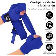 Vendas de boxeo, guardamanos de boxeo, vendas elásticas para manos, paquete de 2 vendas deportivas (5 m), vendas para artes marciales mixtas Guardamanos elásticos para protección de muñecas y nudillos - Azul Marino - Ver 12