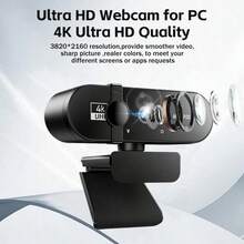 4K Webcam 1080P Mini Camera 2K Full HD Webcam With Microphone 30fps USB Web Cam For Auto Focus PC Laptop Video Shooting Camera - màu đen - Xem 1