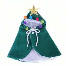 Christmas Pet Cloak Coat, Christmas Tree Shaped Holiday Costume For Cats & Small Dogs - Multicolor - View 12