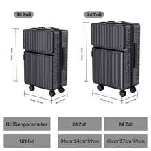 fangange 2-Piece Suitcase Set, 20 Inch And 24 Inch Suitcase, With Interior Compartments, Universally Rotating Silent Wheels, With High-Quality TSA Lock, Travel Suitcase Set, Robust Travel Luggage, Hand Luggage - màu đen - Xem 3