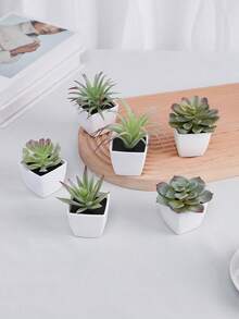 1 Stück/6 Stücke Simulierte kleine Sukkulenten Topfpflanzen, geeignet für die Dekoration in Wohnzimmern, Badezimmern, Büros, zu Thanksgiving, Erntedankfest, Weihnachten sowie auf Partytischen in Gärten und Versammlungen.