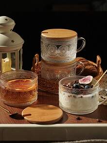 4pcs, 450ml/15.2oz Coffee Cup, Drinking Set With Lid And Spoon, Reusable, Easy To Clean, Dual-Purpose Cup For Both Hot And Cold, Suitable For Coffee, Juice, Milk Tea, Etc., Essential For Halloween And Christmas - 4件裝有蓋子和湯匙的咖啡杯 - 查看 1