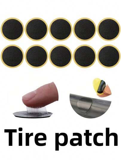 10 pièces Rustines de réparation de pneu de vélo, rustines de protection rapide de pneu sans colle, convient pour vélo de montagne et vélo de route, tampon de réparation de chambre à air, essentiel pour le cyclisme en extérieur
