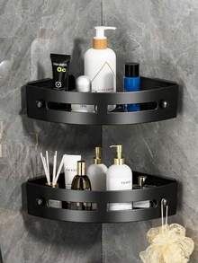 1/2 piezas Estante de ducha triangular y organizador de baño, material de plástico, estante de almacenamiento sin perforación - Organización del hogar y accesorios de almacenamiento de baño