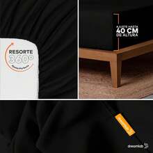 Dreamlab Juego de Sábanas Premier 1800 Collection. Sábanas de Microfibra de Lujo de Doble Cepillado (Negro, King) - 04 - - Ver 8