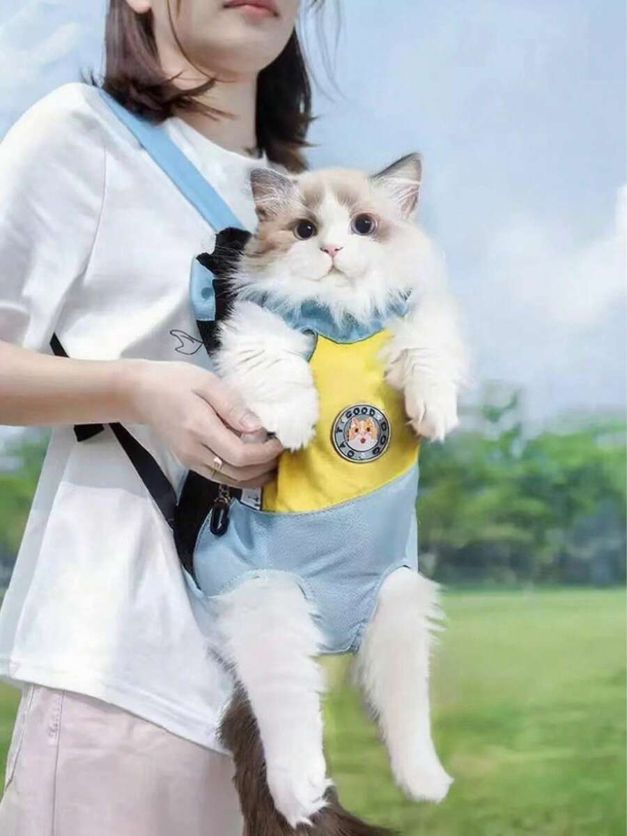 Pet Outgoing Backpack Four-Legged Bag, Cat And Dog Outgoing Portable Artifact Small Dog Chest Bag, Suitable For Outgoing Travel Convenient Pet Backpack, The Most Intimate Birthday Gift For Happy Kittens And Puppies, Pet Supplies, Pet Outgoing Backpack