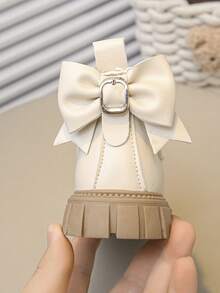 1 Pair Children's Fashion New Style Girls' Boots, PU Material, Side Zipper, Elastic Ankle, Handmade Flower & Bow Decor, Non-Slip Soft Durable Sole, Chelsea Style, Suitable For School, Outdoor, Home, Spring, Summer, Autumn Wear