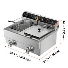 3000W Dual Tank Countertop Commercial Electric Deep Fryer - 12L Contaminants Of Aceite, Sincronización - View 10