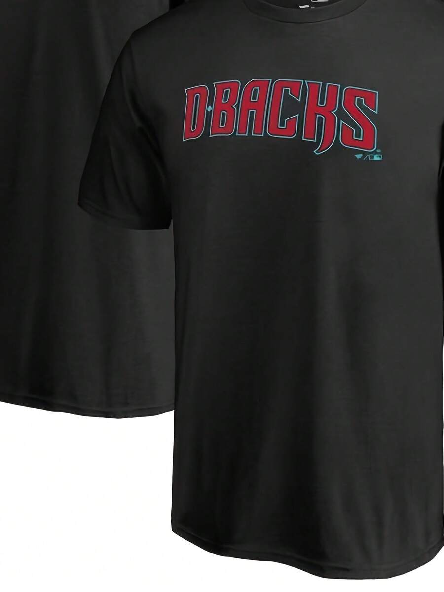 Arizona Diamondbacks Team Wordmark T-Shirt - Black220G Classic Pure Cotton T-Shirt - The Perfect Combination Of Casual And Sporty Black Top For Both Men And Women, Suitable For Daily Wear And Gym, Is A Warm Gift For Husband And Wife - 黑7 - 查看 1
