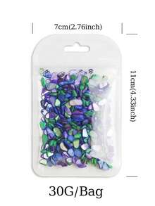 30g 不對稱碎石填充料，完美適用於填充矽膠模具，可用於珠寶 DIY 手作、DIY 聖誕手工、樹脂搖搖杯填充、手工禮品配件、節日模具裝飾 - 彩色 - 查看 9