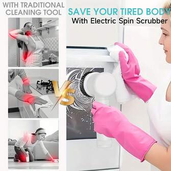 IAGREEA 五合一可充电电动清洁刷套装，带 USB 充电，中等硬度，多用途手持刷工具套件，适用于浴室、厨房、卧室、客厅、卫生间 - 包含 5 个刷头，500 毫安时