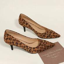 Women's Pumps Pointed Closed Toe Low Heels Dress Shoes For Work Business Office Wedding Casual 2.3 Inch-20256688 - Leopard Print - View 2