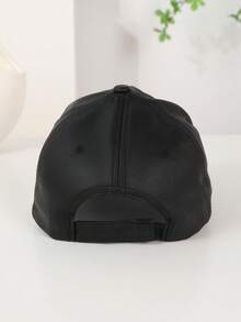 1 pièce Casquette de baseball vintage unisexe en PU de couleur unie, réglable et douce, convient pour les sorties décontractées et les rendez-vous - couleur unie - Voir 11