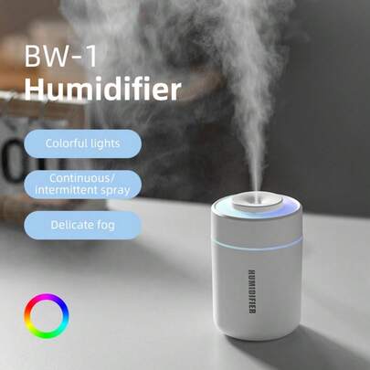 1件室内香薰雾化加湿器，卧室LED七彩香薰灯装饰灯，纳米级喷雾，持久运行，USB供电，适合旅行、办公室、卧室和汽车