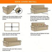 XM-Mirelitho 1PC Soft Plush Sofa Cover, Stretch Full Coverage Couch Slipcover, Washable Anti-Slip Furniture Protector For Living Room All Seasons - Camel - View 11