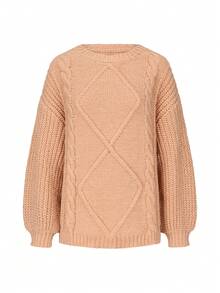 Pulls femme Joy Tricot mode automne/hiver tout-aller - Minimaliste décontracté polyvalent - Pull oversize col rond vintage - Bureau pour femmes - Sortie - Fête - Halloween - Nouvel An - Kaki - Voir 6