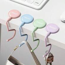 1 pieza Colgador de bolso de color Morandi, portátil y plegable, gancho resistente para colgar bolsos en la mesa, organizador de escritorio para oficina y escuela