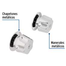 Par de manerales para regadera con chapetones.  Fabricado en metal en acabado cromado dando elegancia a tu regadera. Ideal para agua fria y caliente llave para abrir regadera - Plateado - Ver 5