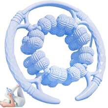 1 件圆形淋巴引流按摩器，放松滚轮 32 轮，脂肪按摩工具，腿部滚轮，便携式手持式，用于小腿手臂锻炼 - 彩色 - 查看 2