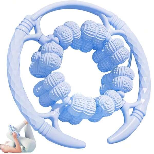 جهاز تدليك الليمفاوي الدائري قطعة واحدة، أسطوانة استرخاء 32 عجلة، أداة تدليك السيلوليت، أسطوانة الساق، محمول باليد للذراع والساق