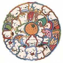 Y2K可愛小狗與食物貼紙組－可愛狗狗與零食藝術貼紙，適用於日記本、筆電與房間裝飾－可愛狗狗貼紙，適合筆電、水壺與日常裝飾文具用品 - 彩色 - 查看 11