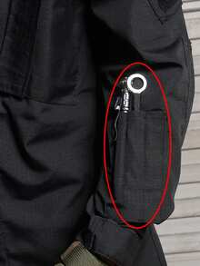 A Solid Color Spring And Autumn Outdoor Outfit, Consisting Of 2pcs, Featuring Multiple Pockets And Durable Multifunctional Design For Men, Equipped With, A Popular Choice Among The Masses. - màu đen - Xem 4