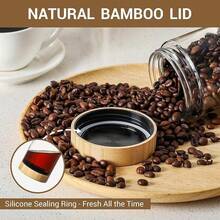 U Chef Frascos de Vidrio con Tapa, Set de 4 Frascos Herméticos de Vidrio para Alimentos, Recipientes de Avena con Tapas de Bambú, Frascos con Tapa De Bambú para Cocina y Despensa (10 Onzas) - 24 onzas - Ver 2