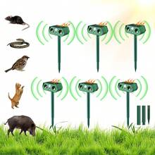 Solar-Powered Ultrasonic Pest Repellent For Cats And Animals [2024 New Model] With Infrared Sensor, 12m Range, IP65 Waterproof, Repels Birds And Dogs, Easy Installation For Yard Use - Multicolor - Ver 10