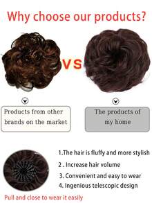 Synthetic Hair Bun Extensions Messy Curly Hair Scrunchies New StyleHairpieces Synthetic Chignon Donut Updo Hair Pieces For Women - Multicolor - View 8