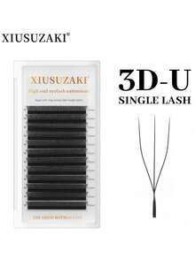 Bộ nối mi giả 12 hàng hình chữ U, 3D, 4D, 5D, dài 8-15mm, làm từ lông chồn, hàng mới về, mi giả nguyên khối dày dặn. - màu đen - Xem 6