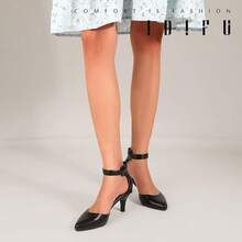 Women's IN3 D'Orsay Pumps Low Kitten Heels For Women Dress Shoes Pointed Closed Toe Wedding Bride Ankle Strap Dressy Silver Black Nude White Gold Heels For Women-2025 - 黑浦 - 查看 6