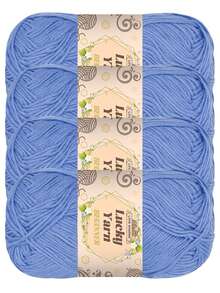 4 件套精致腈纶纱线套装 - 4 层柔软针织和钩针用品，非常适合制作毛毯、衣服、手提袋、拖鞋 - 多色，每件 50 克，手工艺必需品 | 柔和纱线套装 | 多用途 - 彩色 - 查看 6