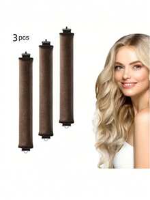 3pcs No Heat Hair Curlers, Easy Hair Curling Tools, Sleeping Hairstyle Design Tools, Ladies Foam Hair Curlers, Christmas, Hair Rollers, Heatless Curls, Hair Curler, Hair Products And Accessories For Barber Salon Beauty Travel Essentials