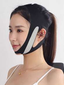 1 件 V 型下巴带 - 面部提升绷带、睡眠面罩、弹性固定带、瘦脸、便携式瑜伽面部肌肉带，适合白天和夜间使用