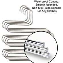 1pc Stainless Steel Multi-Layer Pants Rack, S-Shaped Towel/Scarf Drying Hanger, Clothes Organizer Hook. Made Of High-Strength Stainless Steel, Durable And Anti-Deformation. Non-Slip Surface Design Ensures Stable Hanging Without Slipping. Multi-Layer Structure Efficiently Stores Pants, Towels, Scarves And Other Clothing, Saving Space And Keeping The Wardrobe Neat And Tidy.
