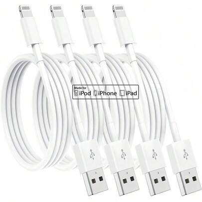 1-4 Packs Apple Charging Cables 3.3ft, Compatible With IPhone Chargers Cable, USB To Lightning Fast Compatible With IPhone Charging Cord Compatible With IPhone 14/13/12/11/11Pro/11Max/ X/XS/XR/XS Max/8/7, Ipad(White) Nan MFi Certified