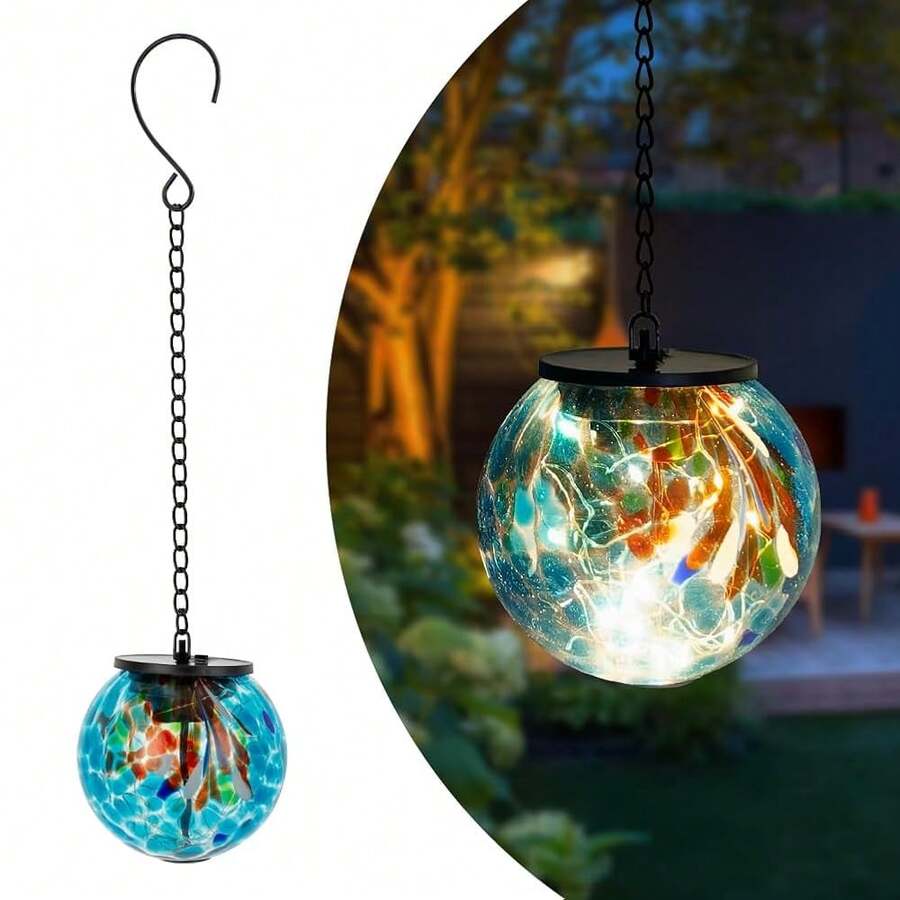 Solar Hanging Lanterns Outdoor, Solar Glass Gazing Ball Lights, Waterproof Led Globe Light For Garden Yard Tree Party Decorations, Colorful Dot-151836 - ColorfulDot - Xem 1