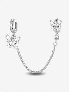 1 pieza Cadena de decorativa de plata de ley 925 de varios colores, adecuada para hacer pulseras y joyas DIY para mujeres - Plateado - Ver 22