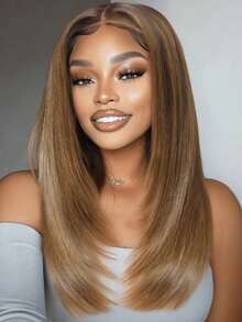 UNice Hair 13x4 Frontal Pre Everything Caramel Blonde Layered Straight Wig Natural Hairline Pre Cut Pre Pluck Transparent Lace 100% Human Hair Unice Wigs For Women