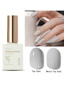 1pc Gray Gel Nail Polish 15ML Soak Off Glitter Gel Polish For All Seasons - Home Salon Nail Art DIY - 淺灰色 - 查看 6