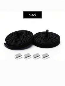 QKC 6mm Wide No Tie Shoelaces With Button Closure, Elastic Quick Lock Laces, One-Key Tightening, Lightweight And Easy To Install, Suitable For Sneakers, Boots, For Men And Women, Athletic Shoes, Casual Shoes, Smooth Texture, Structure, Busy Professionals, Slip-On Shoes, Fashionable Design, High-Quality Materials, Active Lifestyle