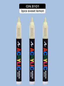 GuangNa Bộ 2/3/4/24 bút dạ acrylic đầu thẳng, đầu mềm, màu bền, mực dễ pha trộn. Thích hợp cho vẽ trên vải bố, đá, gỗ, thủy tinh, gốm sứ, vải và các dự án DIY. - Nhiều màu - Xem 12