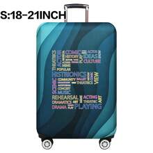 弹性行李箱套旅行箱套，带文字字母印花，适用于 18 至 32 英寸行李保护套，适用于户外旅行商务时尚图形图案，适用于男女旅行配件涤纶行李箱学生返校用品袋，适用于学校配件，行李保护器返校用品大学宿舍学生必备品，适用于男士女士假期旅行必备品户外包，适用于学校配件 - 藍色 - 查看 83