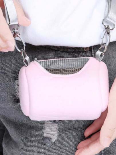 Sac à dos portable pour hamster - Sac de transport doux et respirant pour hamster et petit animal de compagnie (Design rond confortable - Idéal pour emmener les animaux de compagnie chez le vétérinaire et pour les aventures en plein air)
