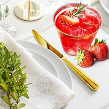 Berry Bloom Vasos Reutilizables con Borde Dorado Paquete Con Piezas, Copas Elegantes para Fiestas, Bodas, Postre, Cócteles, Vino (10 ONZAS) - 9 ONZAS - Ver 3