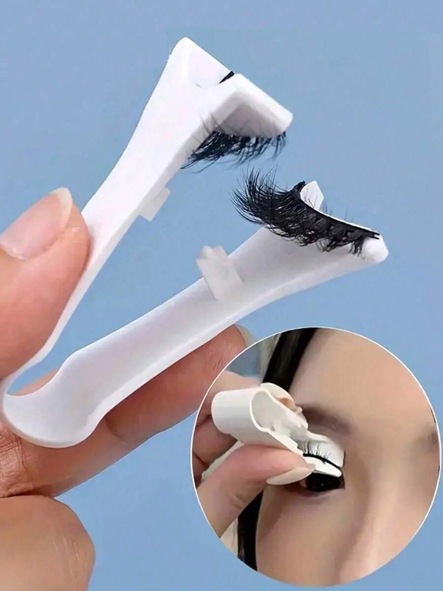 1pc/2pcs Magnetic Eyelash Curler, V-Shaped Eyelash Holder, Portable False Eyelash Wearer, No Battery Required, Classic Eyelash Tool For Beauty And Personal Care. The Magnetic Eyelash Curler Is Convenient To Use With A V-Shaped Eyelash Clip That Is Magnetic And Easy To Wear, No Battery Required.